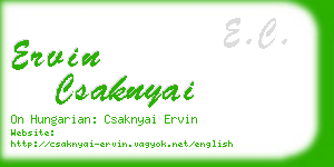 ervin csaknyai business card